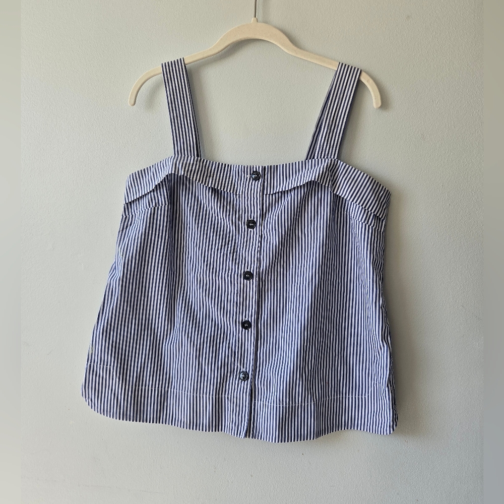 Banana Republic 100% Cotton Striped Top Bow Back Medium